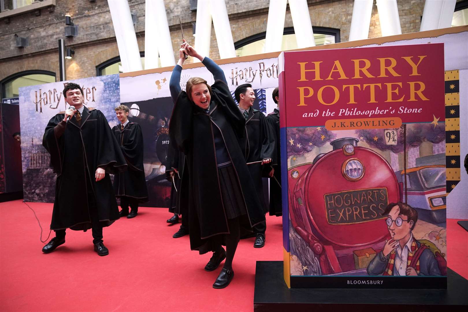 A live performance from the West End cast of Harry Potter And The Cursed Child at the Back To Hogwarts event at King’s Cross station in London (Yui Mok/PA)
