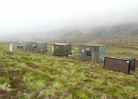 The ‘Remote Accommodation System’ below Bynack More.