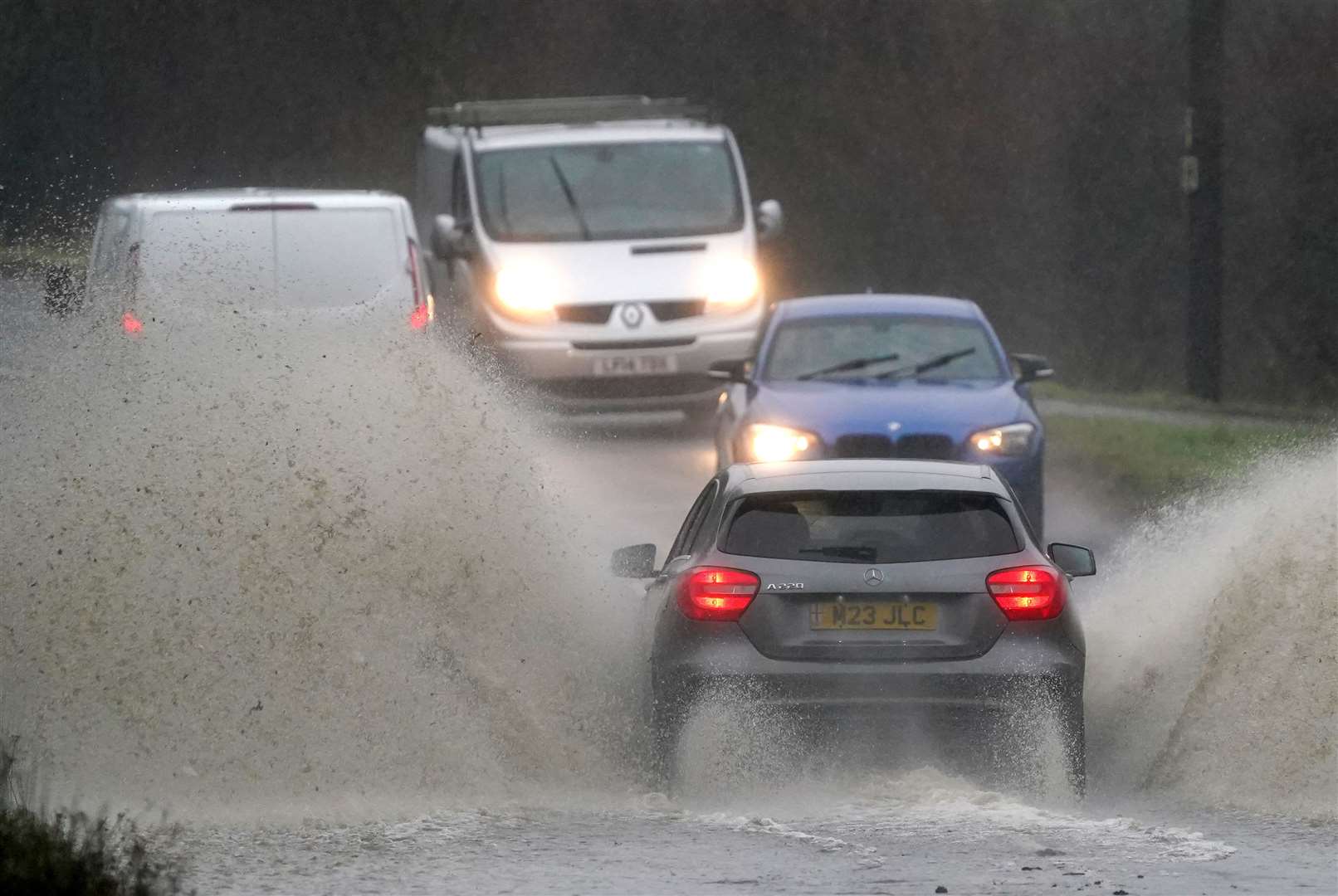 Drivers face difficult driving conditions near Folkestone in Kent (Gareth Fuller/PA)