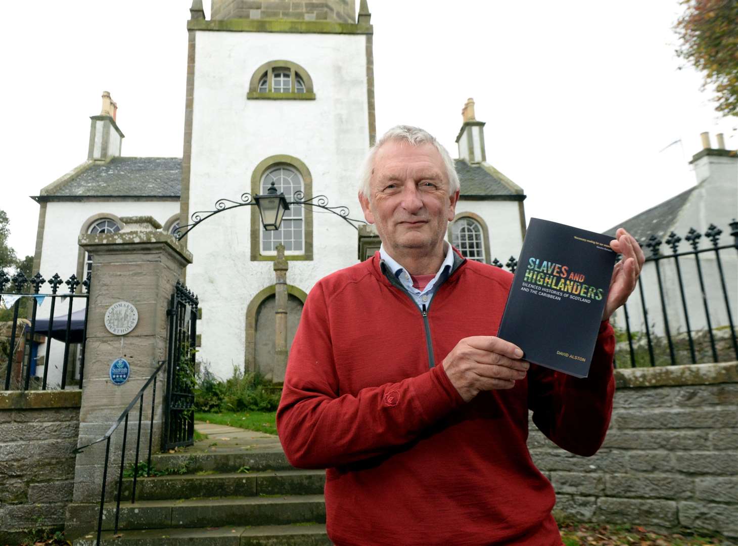 David Alston's book, Slaves and Highlanders: David Alston outside Cromarty Courthouse. Picture: James Mackenzie.