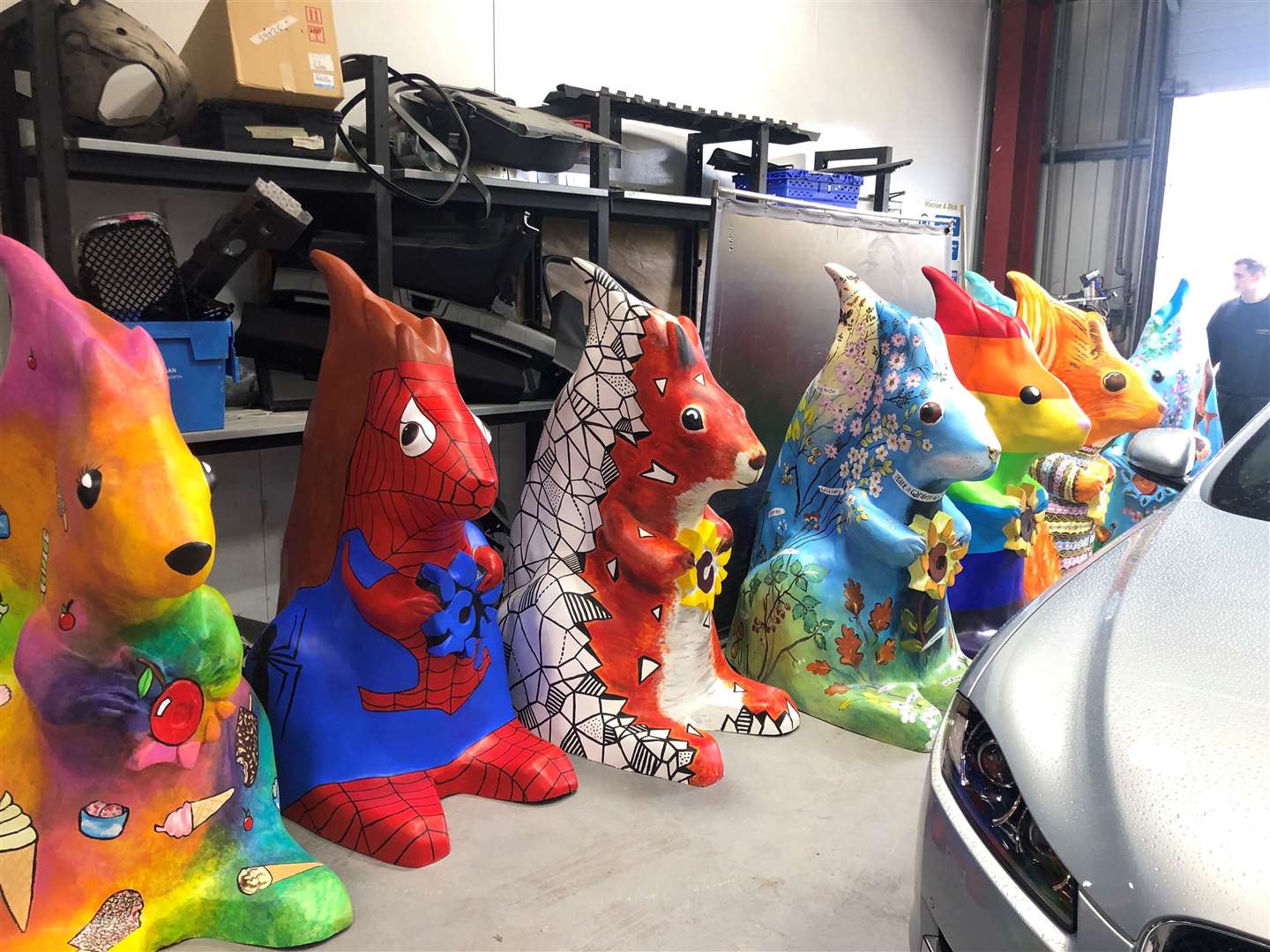 The squirrel statues have all been individually designed and painted by a team of artists.