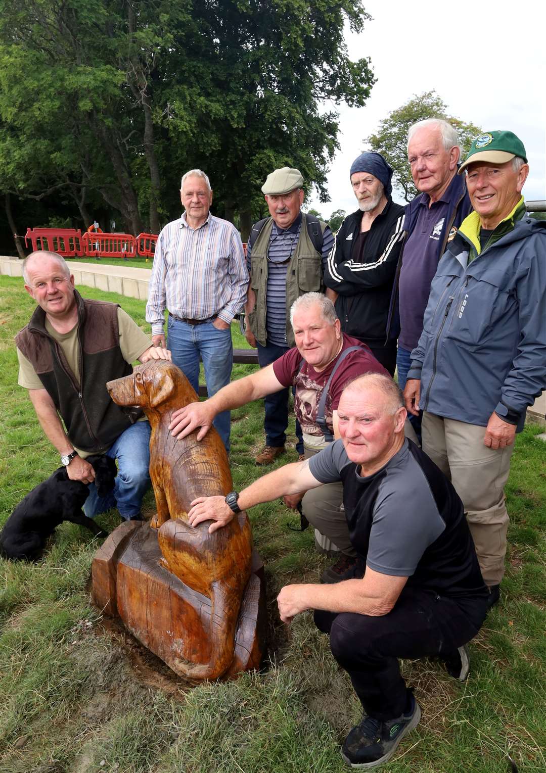Inverness Angling Club with the new art installation. Picture: James Mackenzie.