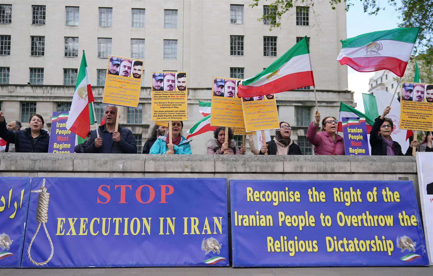 The protest took place on the same day authorities in Iran executed three men (Yui Mok/PA)