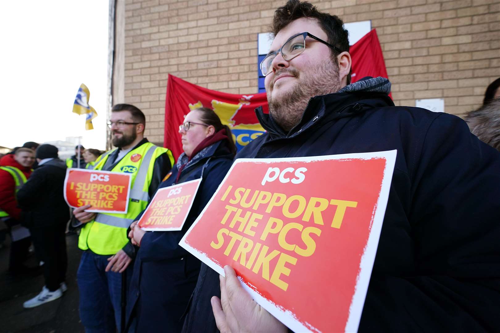 PCS members are striking over pay and conditions (Jane Barlow/PA)
