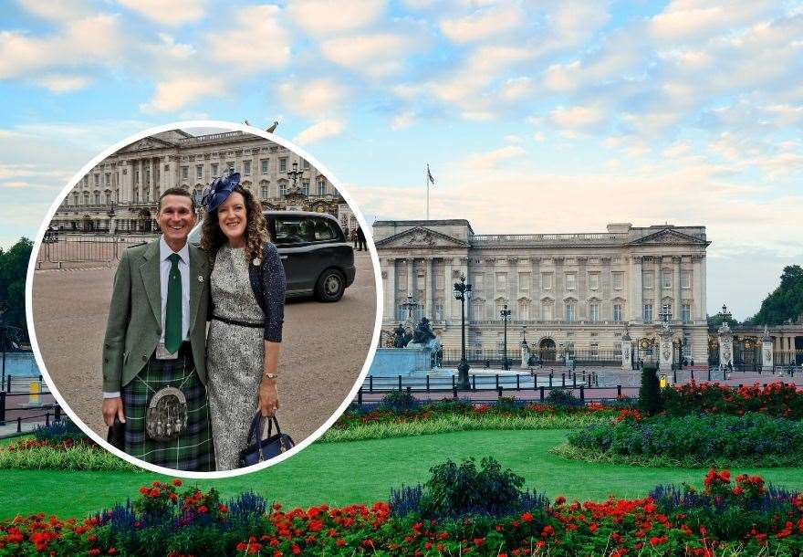 Sue and Ron Howie attended a garden party at Buckingham Palace after being awarded a King’s Coronation Champion Award.