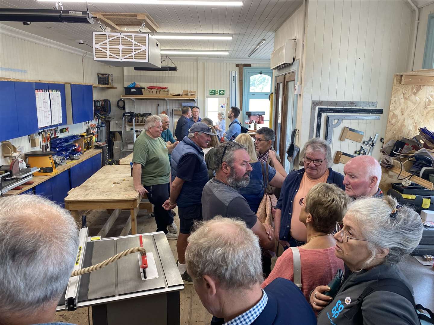 The West Fraser team met Nairn Men’s Shed to see what they were creating with the wood they donated.