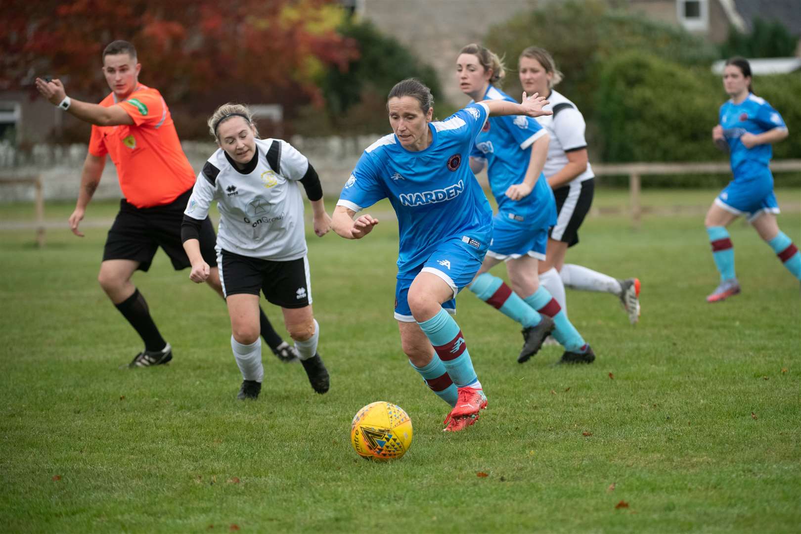 Jennifer Saunders, in action for the Saints against Clach last season, could be influential again in 2023. Picture: Callum Mackay