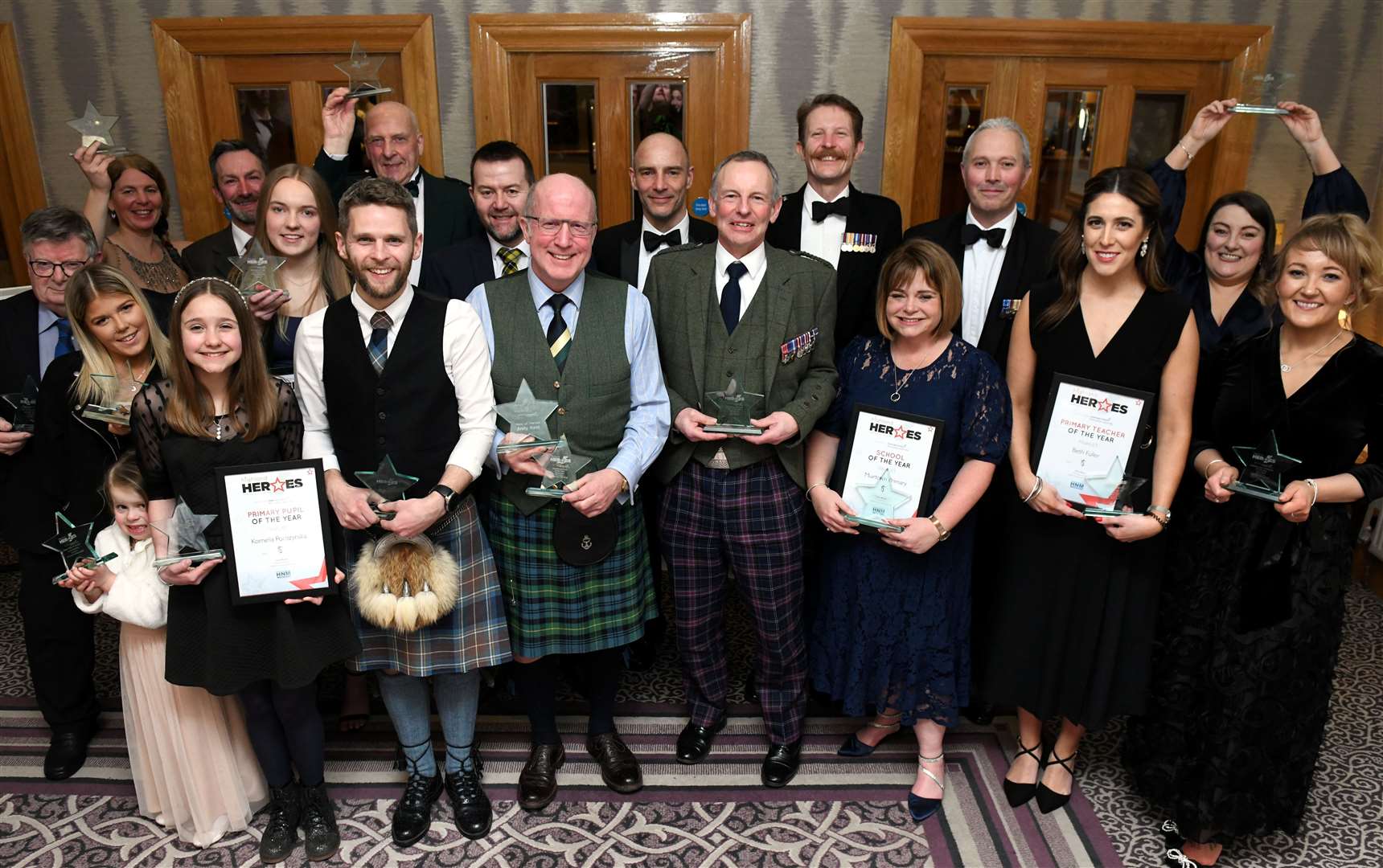 Highland Heroes winners and winners' representatives. Picture: James Mackenzie