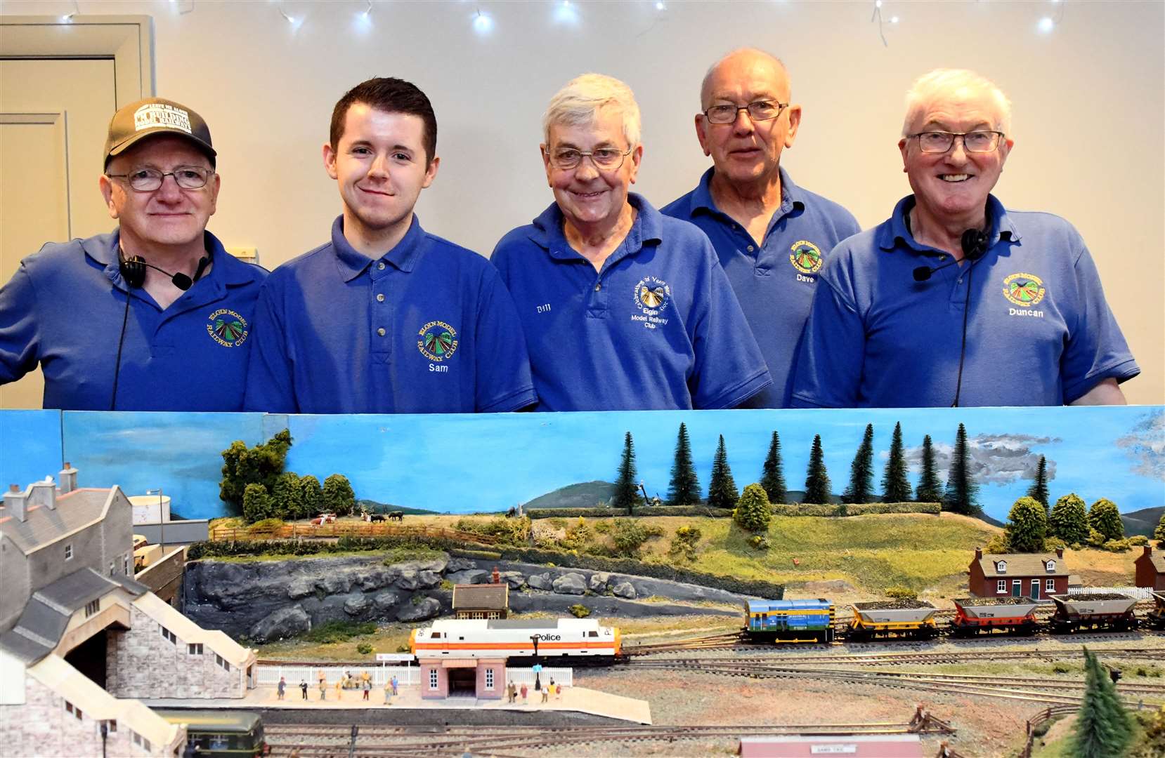 Hugh Grant, Sam Logan, Bill Hossack, Dave Spratt and Duncan Macwatt from the Elgin Model Railway Club. Picture: James Mackenzie.