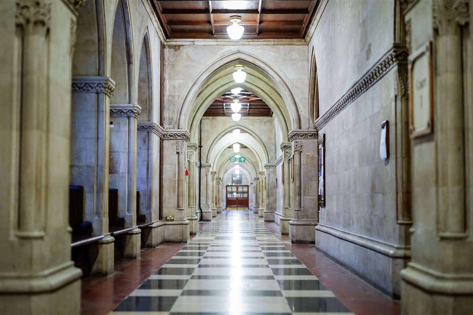 A hallway at the Royal Courts of Justice in central London, where hearings have been staged (PA)