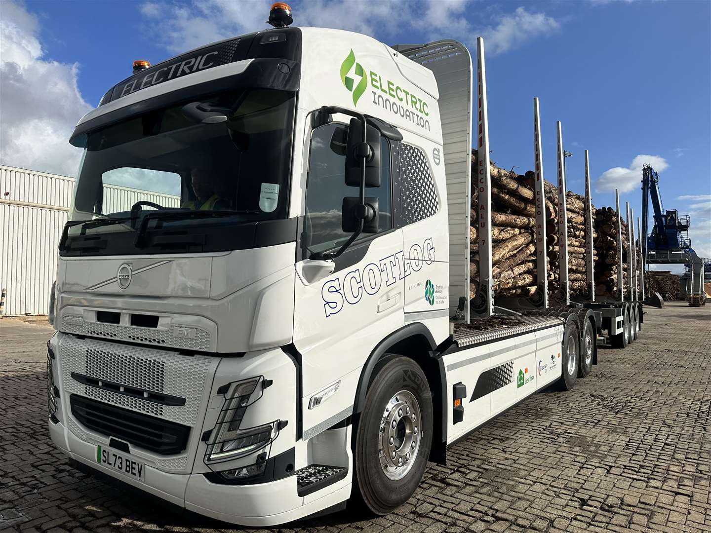 A new electric timber lorry is being trialled on Highland roads.