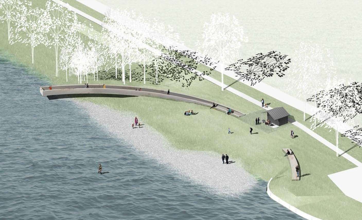 New plan, including fishermans' hut.