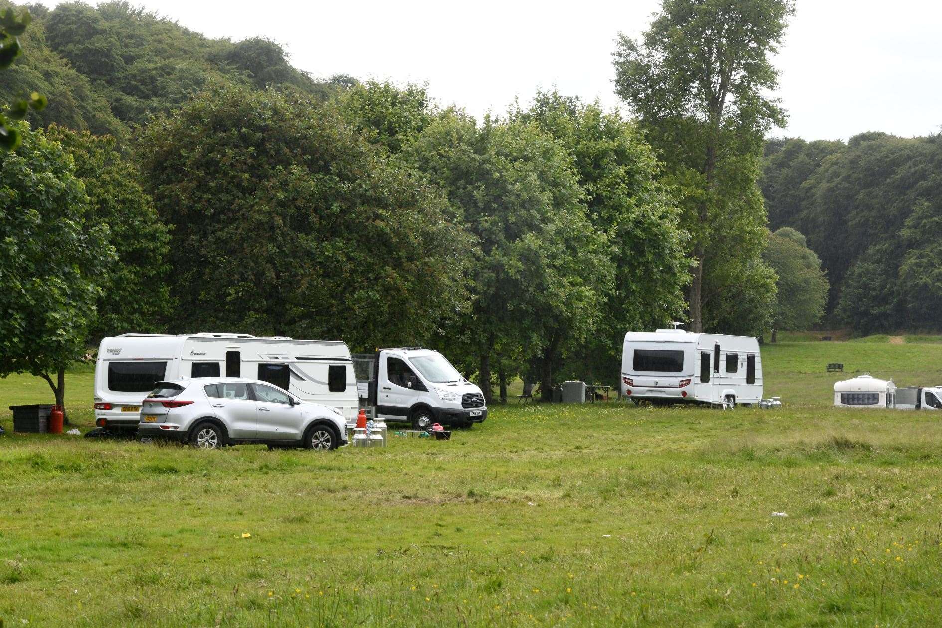 Caravans in Torvean Park yesterday. Picture: James Mackenzie