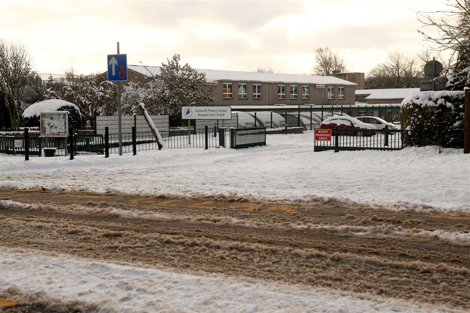 Lochardil Primary School which is closed because of the snow. Picture: James Mackenzie