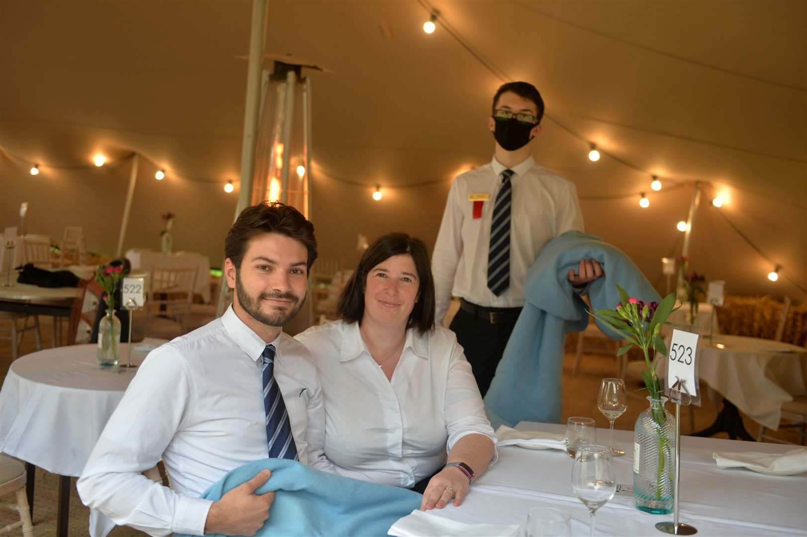 Pierre-valentin Cortes, Kelly Taylor and Aaron Maclean at Kingsmills Hotel's Garden Restaurant & Bar, where they are encouraging people to BYOB (bring your own blanket).