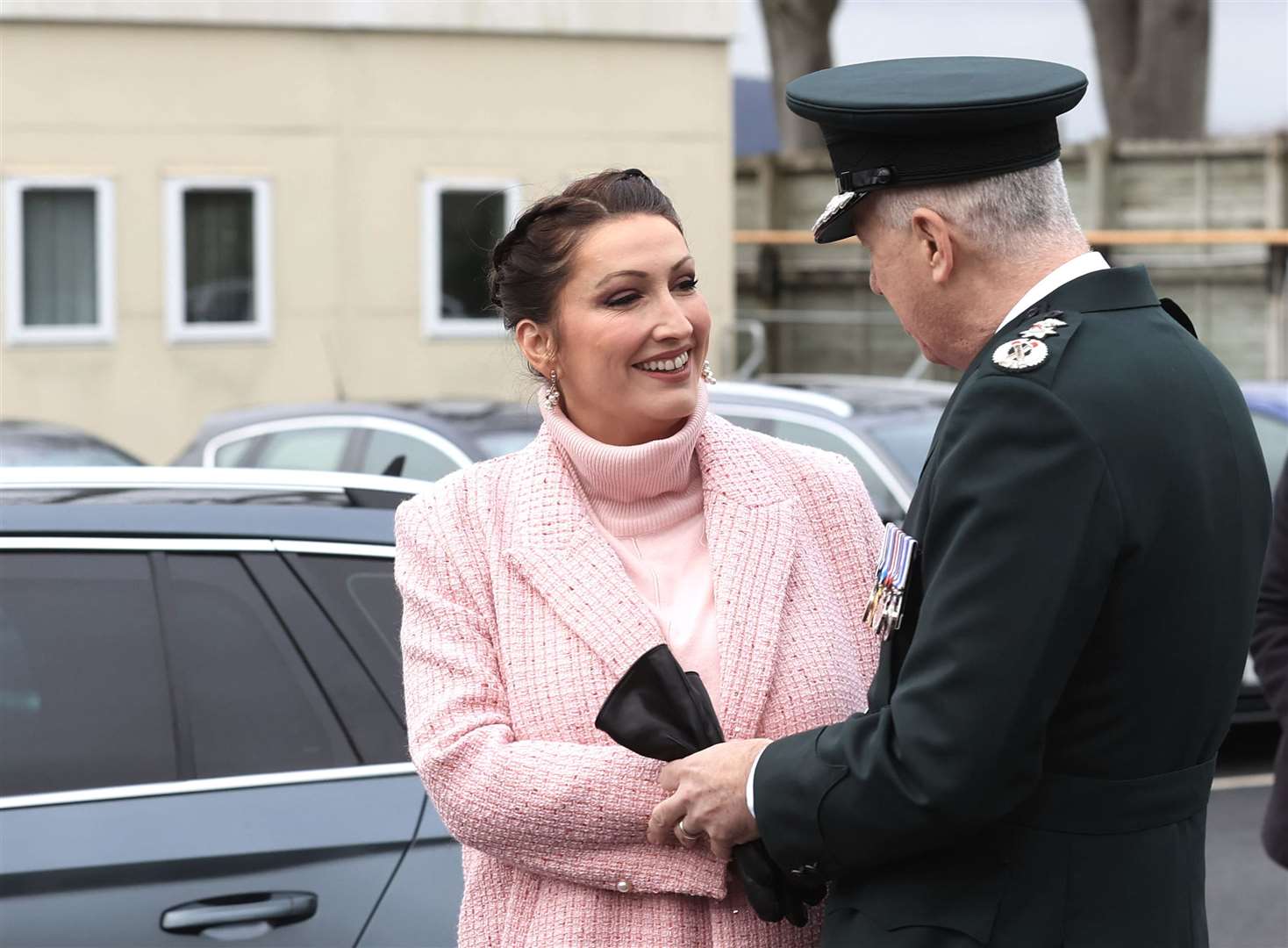 Deputy First Minister Emma Little-Pengelly shakes hands with chief constable Jon Boutcher (Liam McBurney/PA).