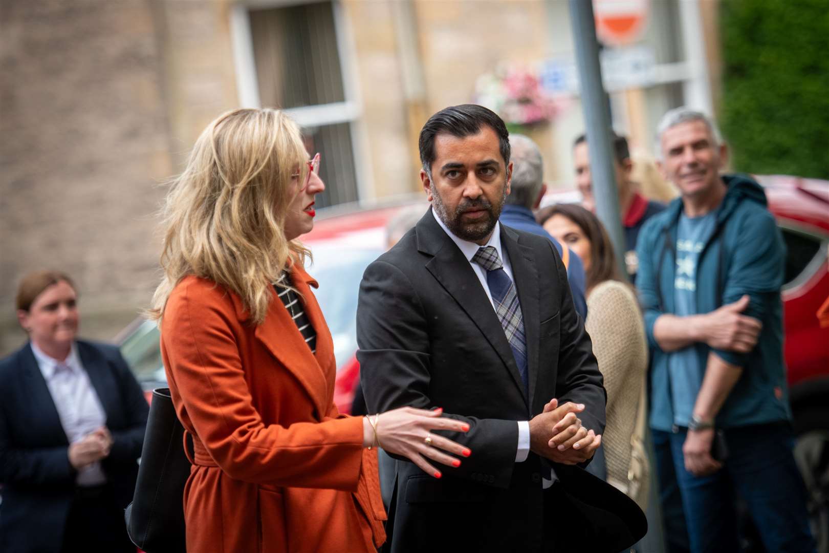First Minister Humza Yousaf at Winnie Ewing's memorial service. Picture: Callum Mackay.