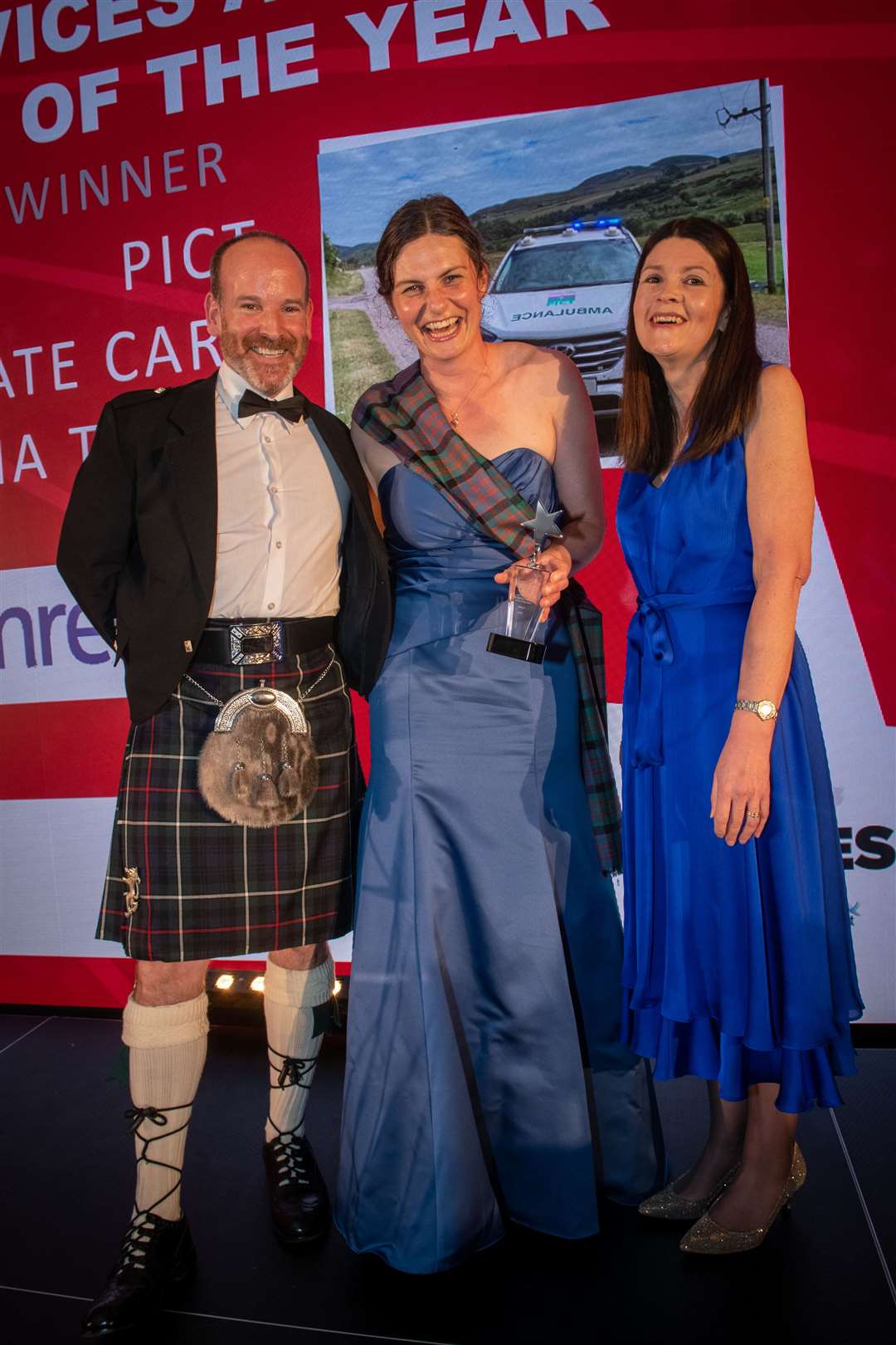 2022 Highland Heroes Winners..Emergency Services or Armed Forces - Openreach.Winner - PICT (Prehospital Immediate Care and Trauma Team)..Stuart Abel, Dr Catherine Brown and Anna Steven..Picture: Callum Mackay..