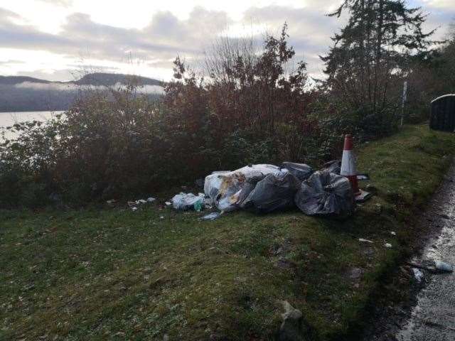 The offending pile of rubbish beside Loch Ness.