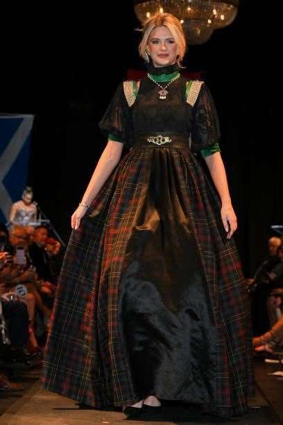 Miss Scotland wore a selection of Scottish dresses.