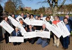 A group shot of many of the cheque recipients who gathered in Inverness for the presentation ceremony.
