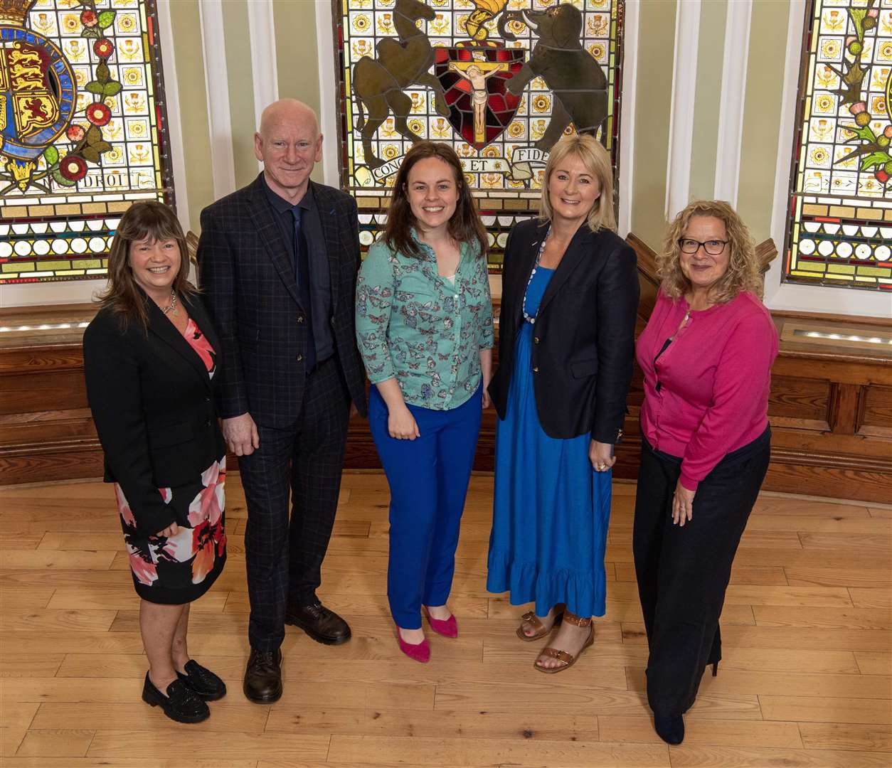 From left: Sam Greer (Low Carbon), George Baxter (GreenPower and Highland TourismCIC) Kate Forbes (MSP), Yvonne Crook (Highland Tourism CIC Chair) Alda Forbes (BayWa r.e. UK Ltd) Picture: Trevor Martin
