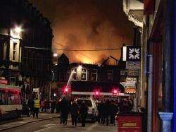 The fire in Academy Street could be seen across the city at its height.