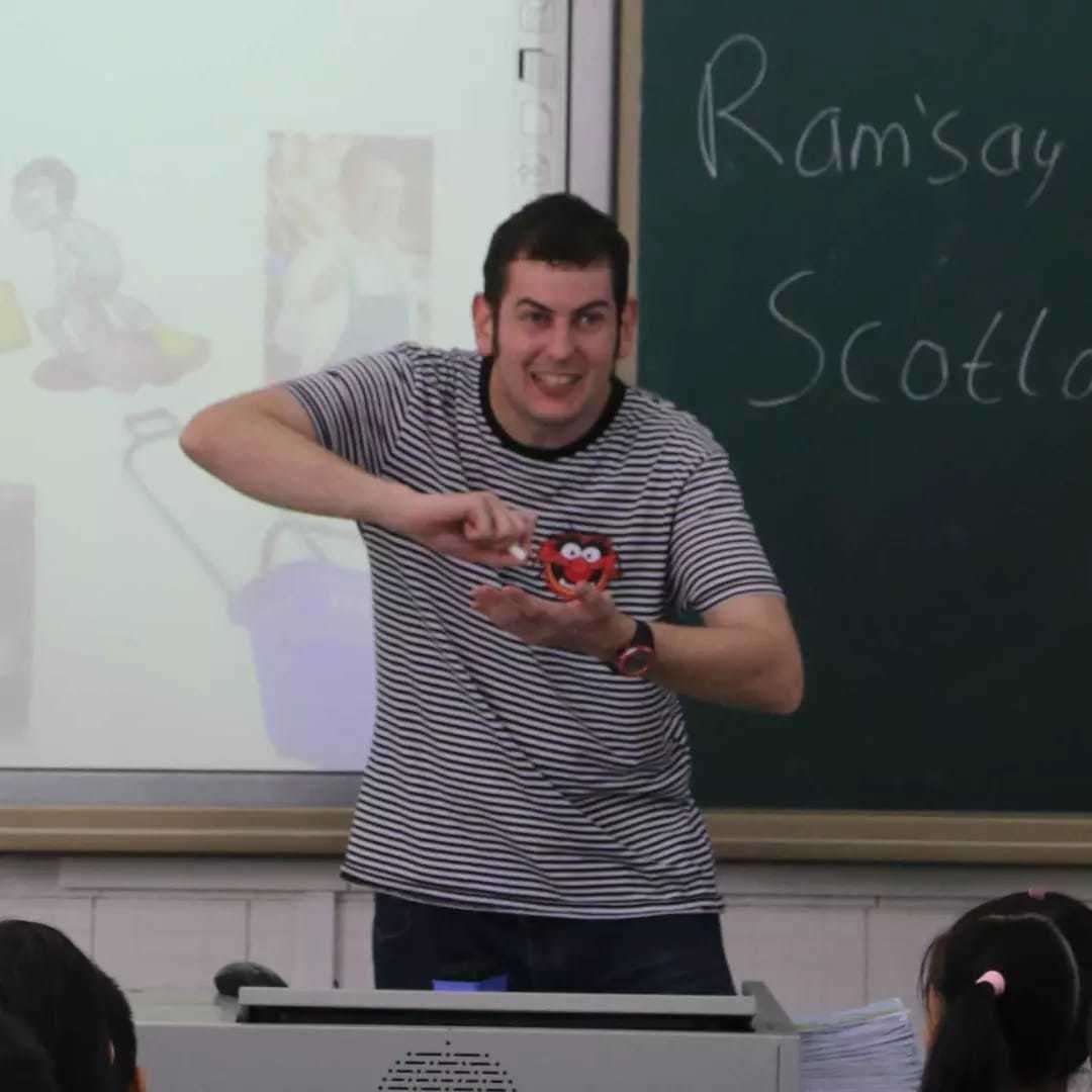 Ramsay Urquhart teaching in China.