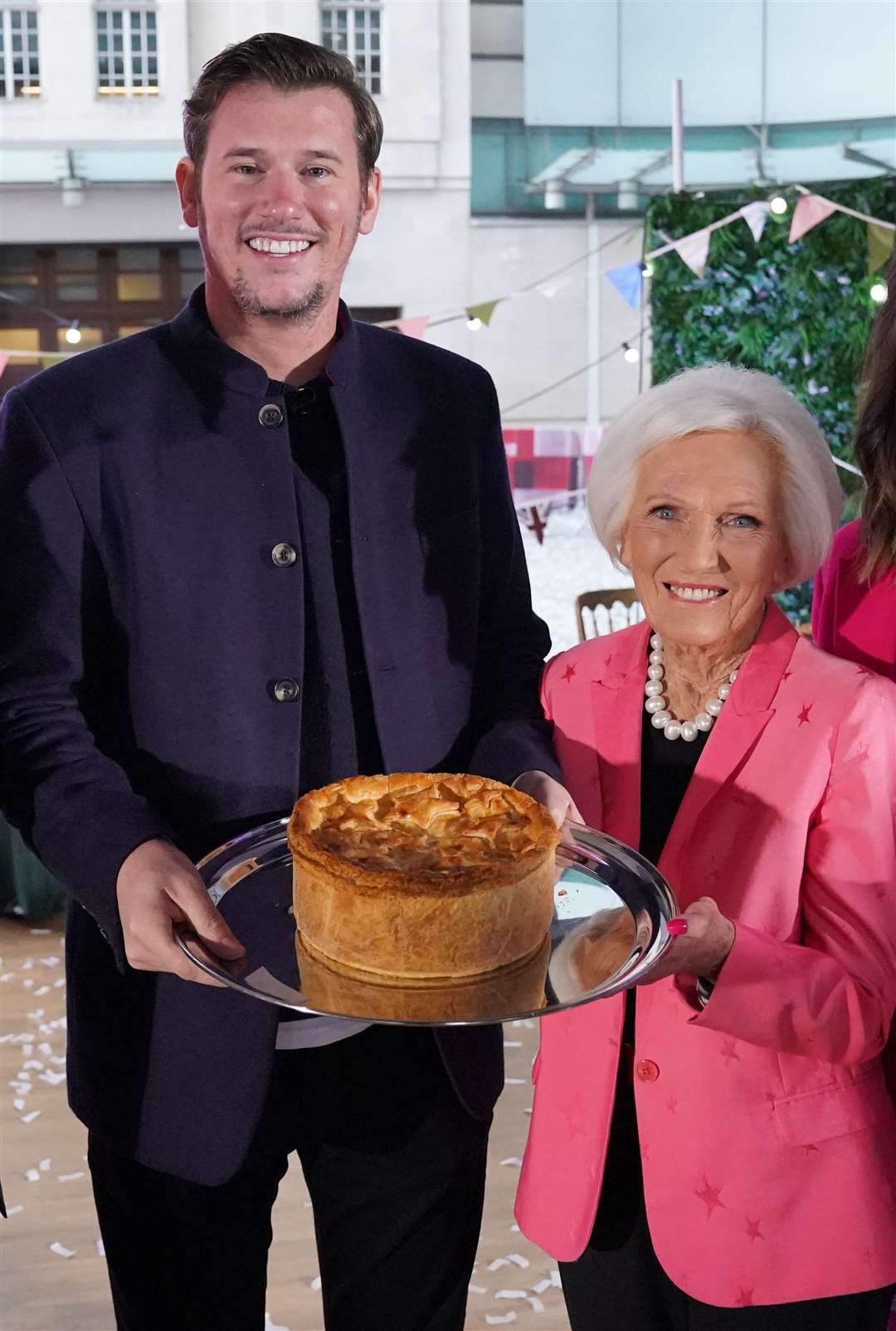 Dame Mary Berry with winning chef Adam Handling (Jonathan Brady/PA)