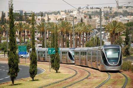 The modern tram links in Jerusalem.