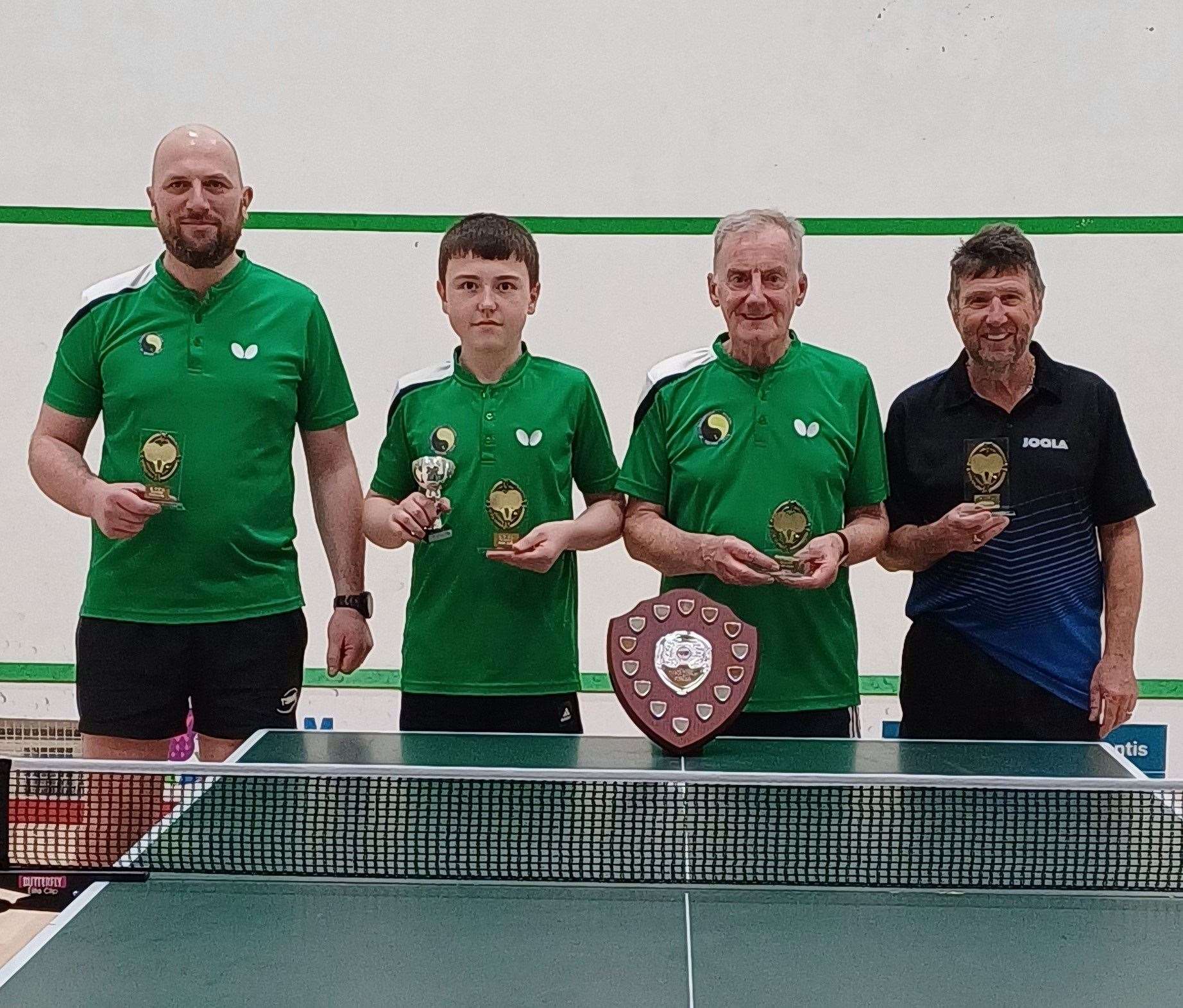 The victorious Inverness A table tennis team: Lukasz Chudek, Connor Cadden, Mike Dow (captain) and Arthur Laws.