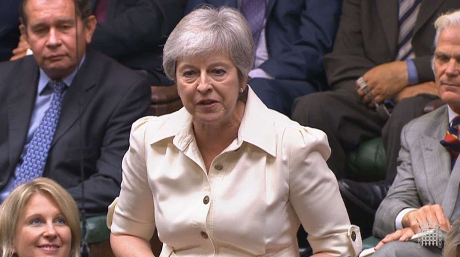 Theresa May highlighted that all three female PMs have been Tories (House of Commons/PA)