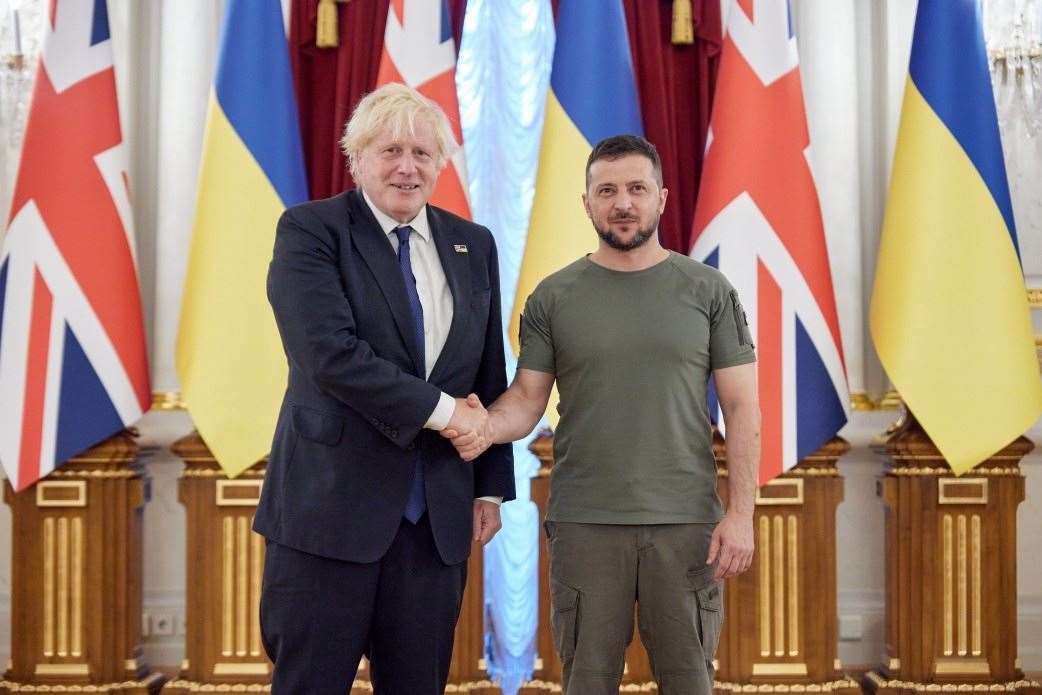 Boris Johnson has made a number of visits to Kyiv, and met Ukrainian President Volodymyr Zelensky, since the war began (Ukrainian Presidential Press Office/PA)