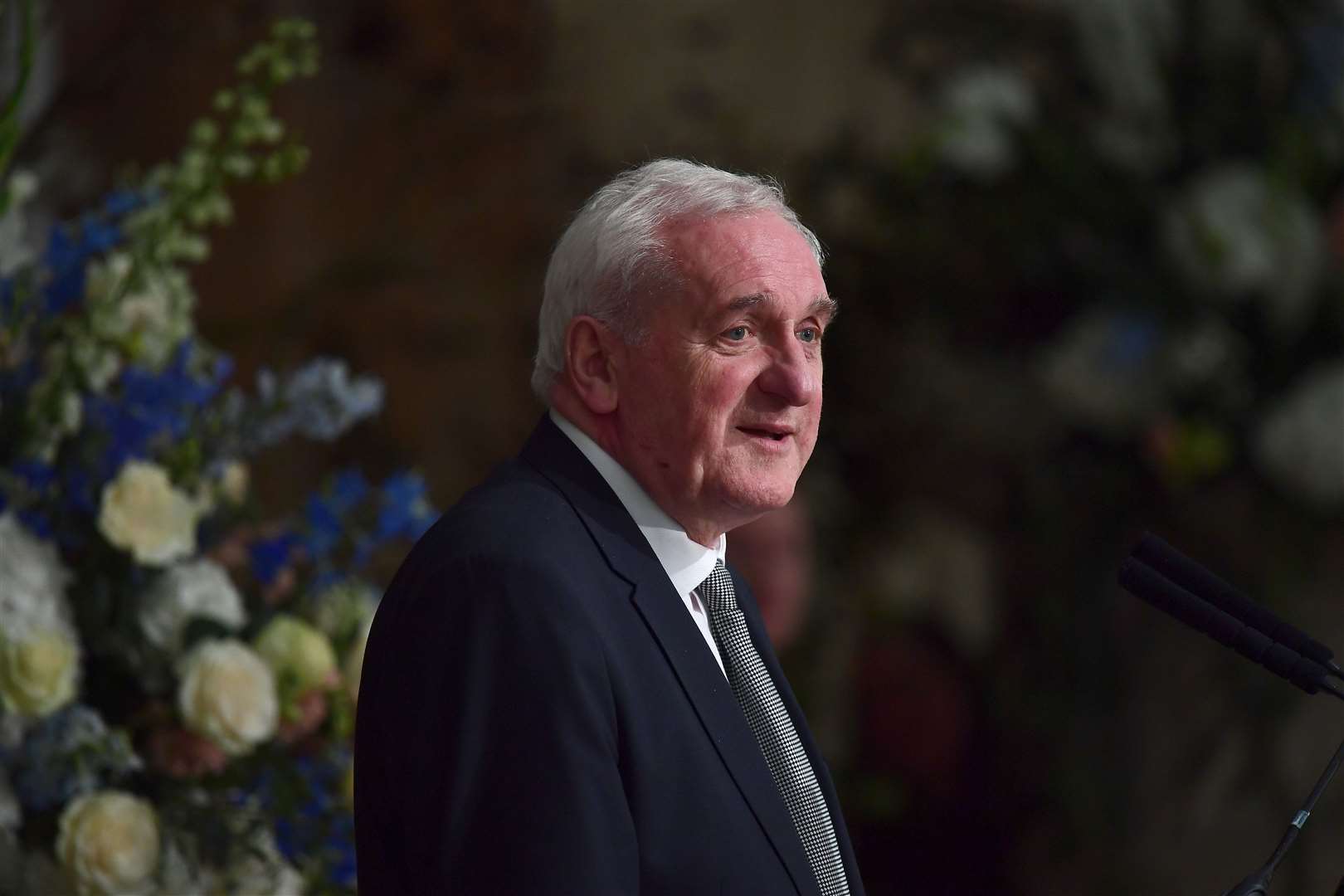 Former Taoiseach Bertie Ahern gives a speech during a gala dinner at Hillsborough Castle, Co Down (Charles McQuillan/PA)
