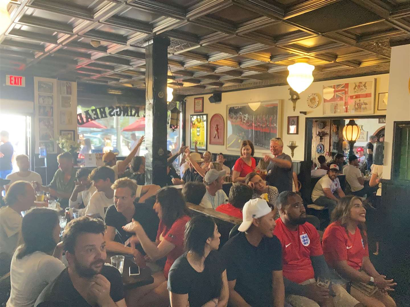 The Ye Olde King’s Head pub in Santa Monica, California, is packed with fans (Keiran Southern/PA)