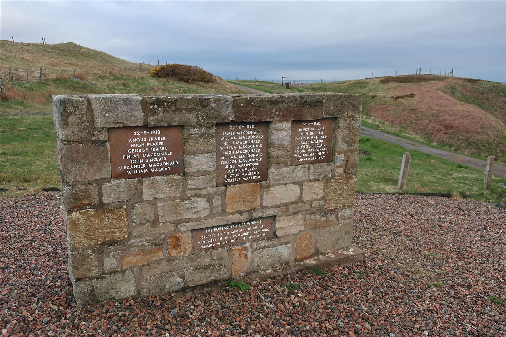 The Portskerra Drownings memorial.