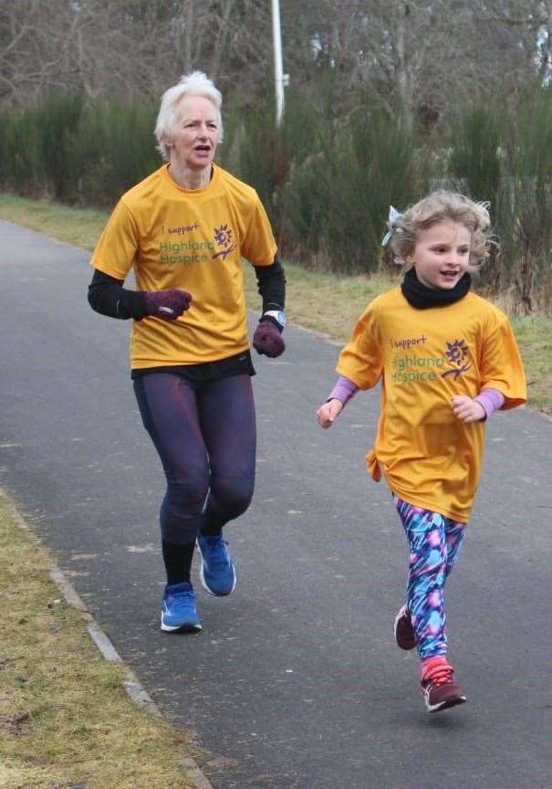 Lily Gray and her gran Liz Gray during their fundraising two-mile run.