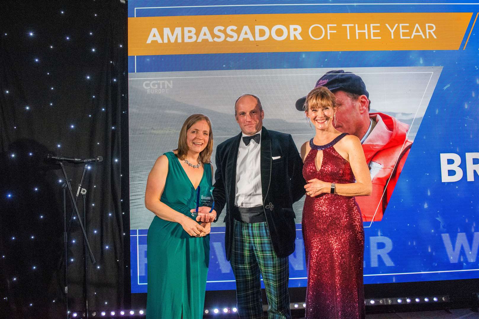 Gilpin Bradley from Mowi Scotland was named Ambassador of the Year. He received the prize from Margi Campbell. Pictures: Chris Watt Photography.