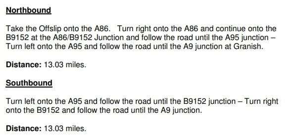 Details of the diversion now in place on the A9