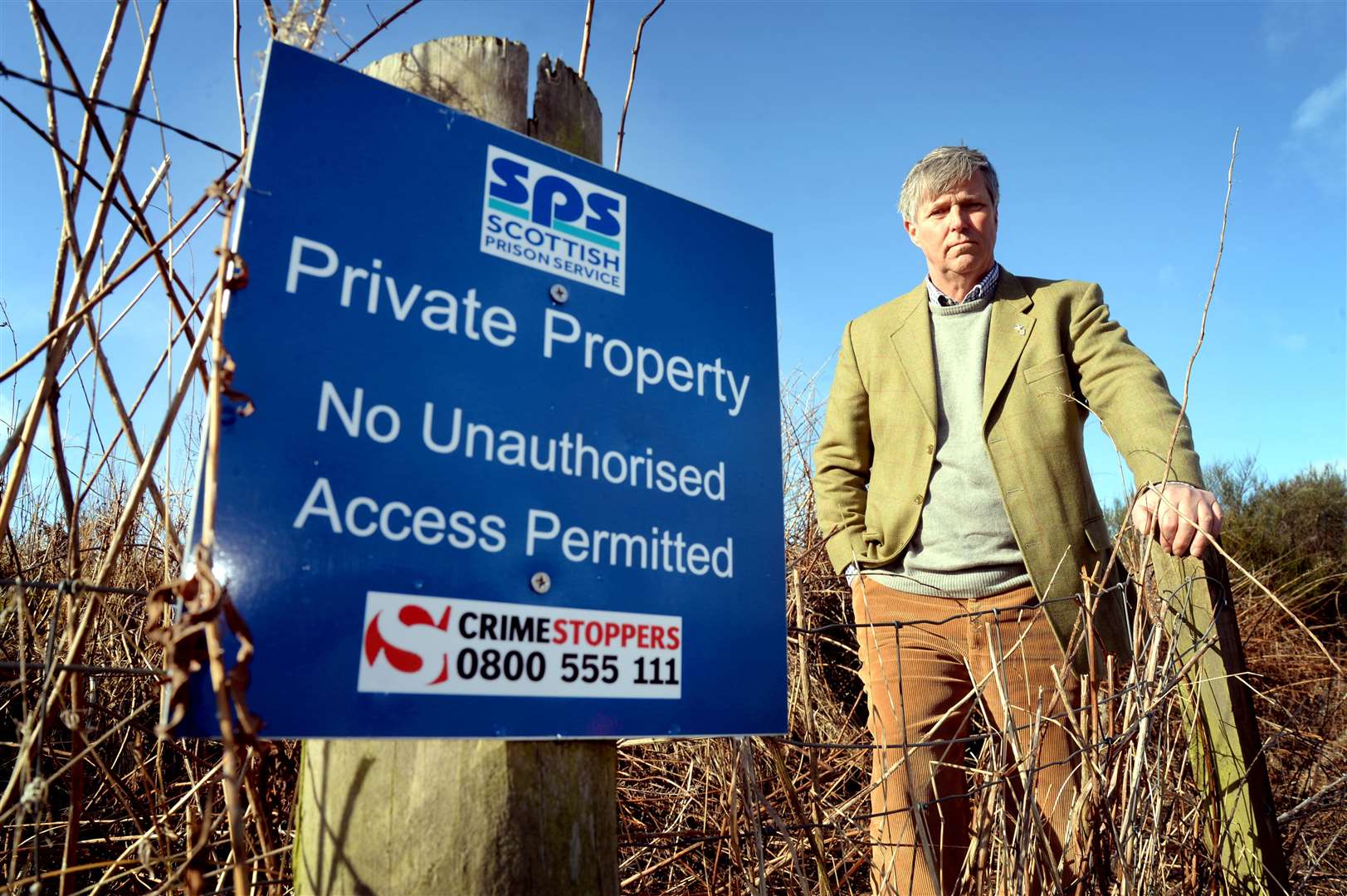 MSP Edward Mountain pictured at the site of the new prison before work started back in 2019.