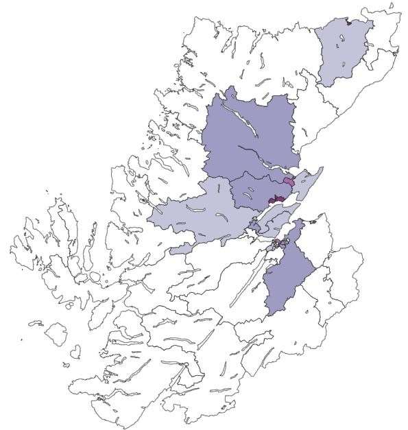 The map of new Covid cases diagnosed in the Highland Council area in the seven days up to January 19. Picture: Public Health Scotland.