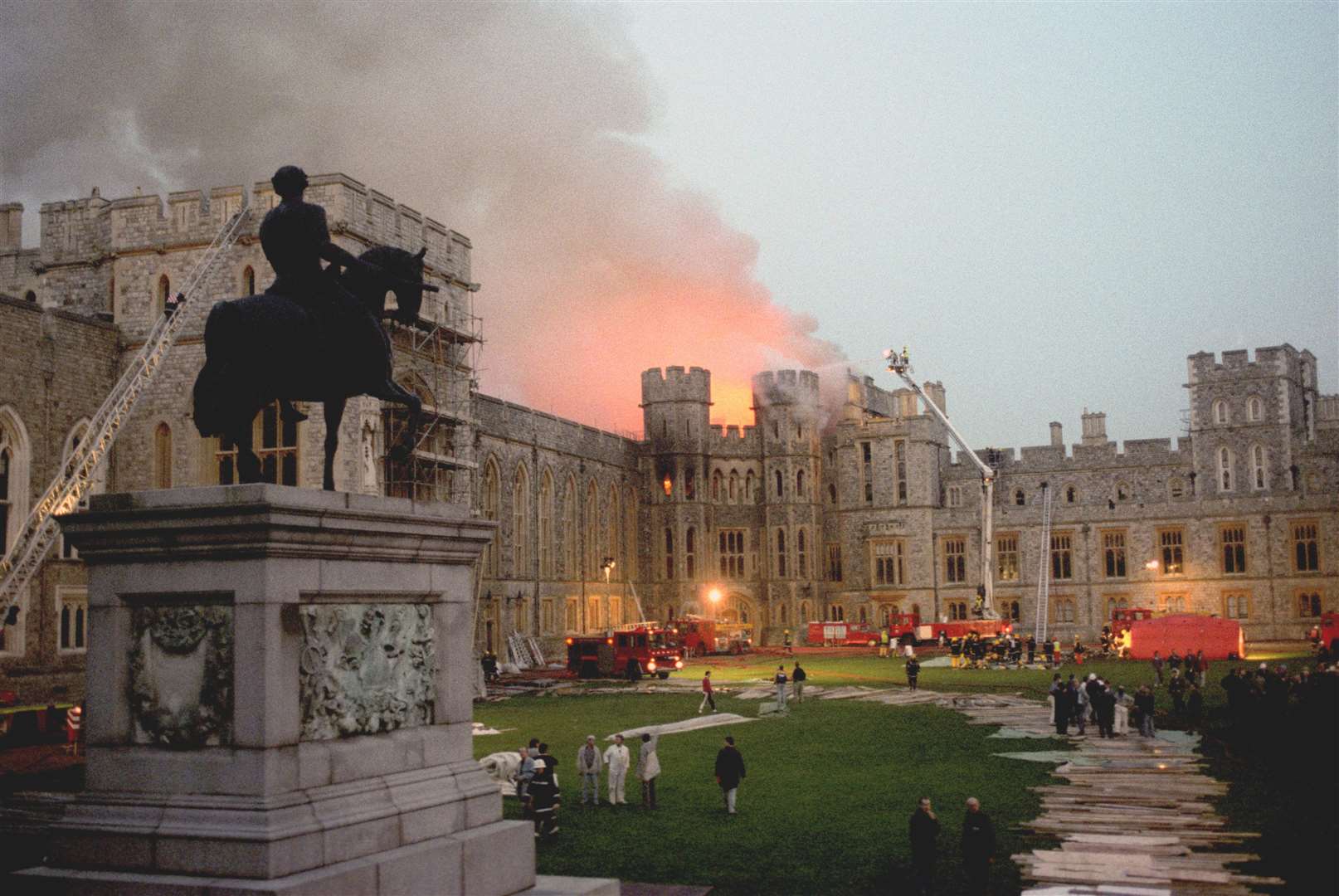 The Windsor Castle fire and the marital problems of the Queen’s children made 1992 her annus horribilis (Michael Stephens/PA)