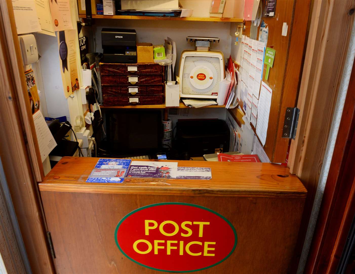 Dores Post Office operated out of a broom cupboard.