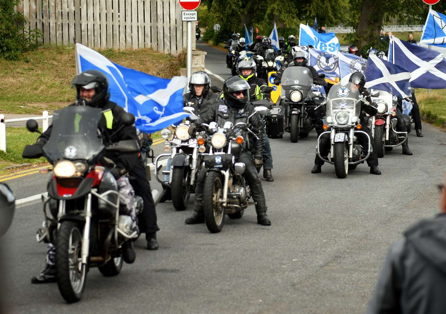 The motorbikers show up. Picture: James Mackenzie.