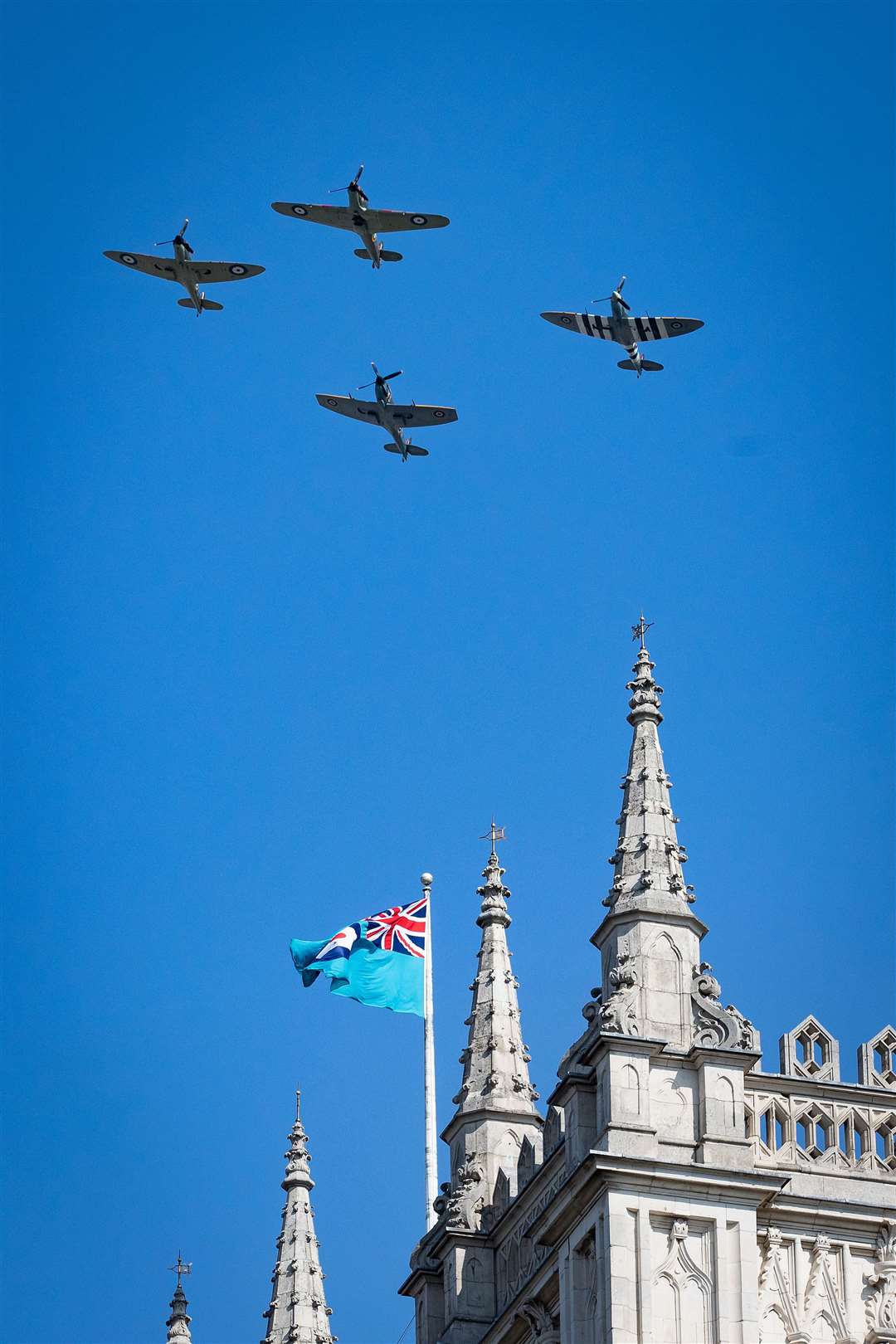 A flypast to mark the anniversary was held after the service (Aaron Chown/PA)