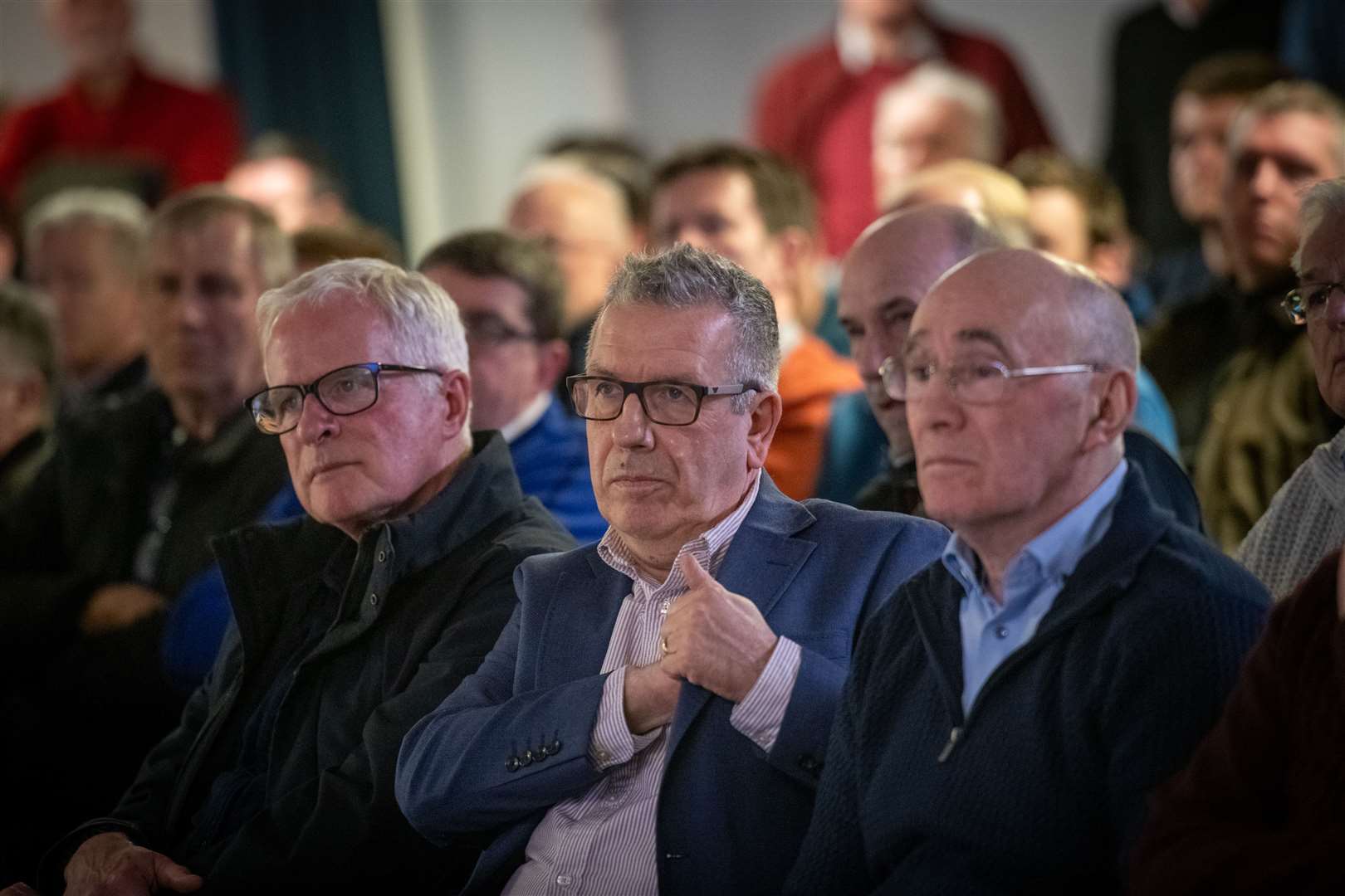 There was a good turn out at the meeting including former MSP David Stewart and former Councillor Jimmy Grey. Picture: Callum Mackay..