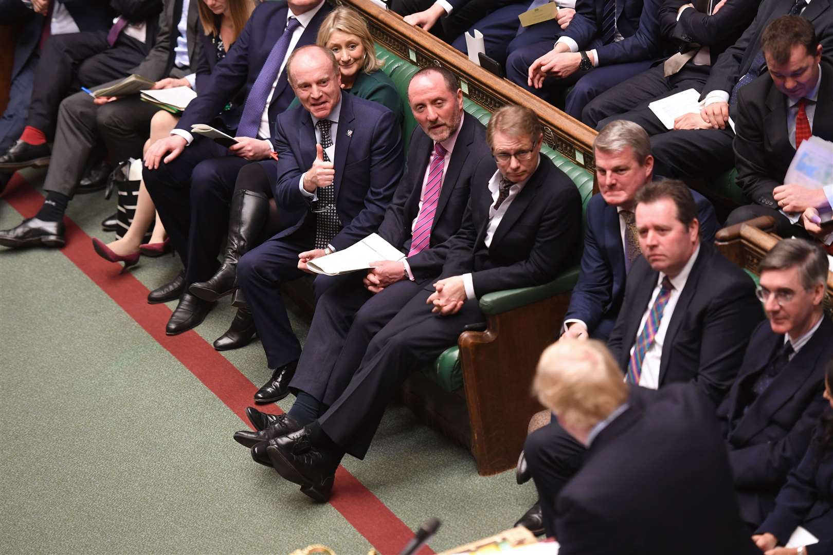 Marco Longhi giving a thumbs up during Prime Minister’s Questions (UK Parliament/Jessica Taylor)