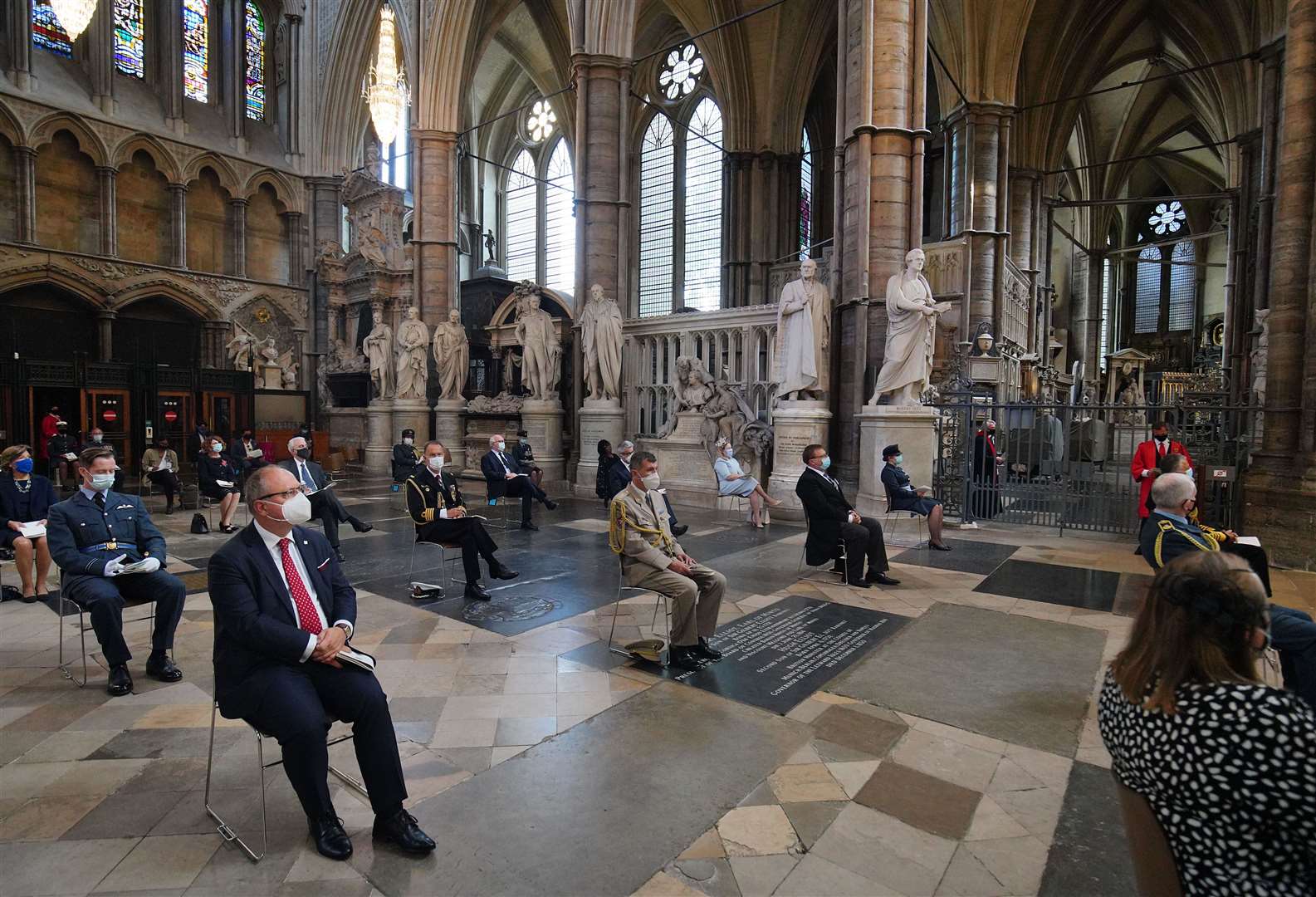 Each chair was spaced out two metres apart to allow social distancing (Aaron Chown/PA)