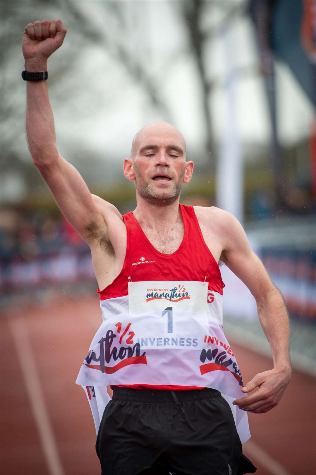 Half Marathon men's winner - Fraser Stewart. Picture: Callum Mackay..