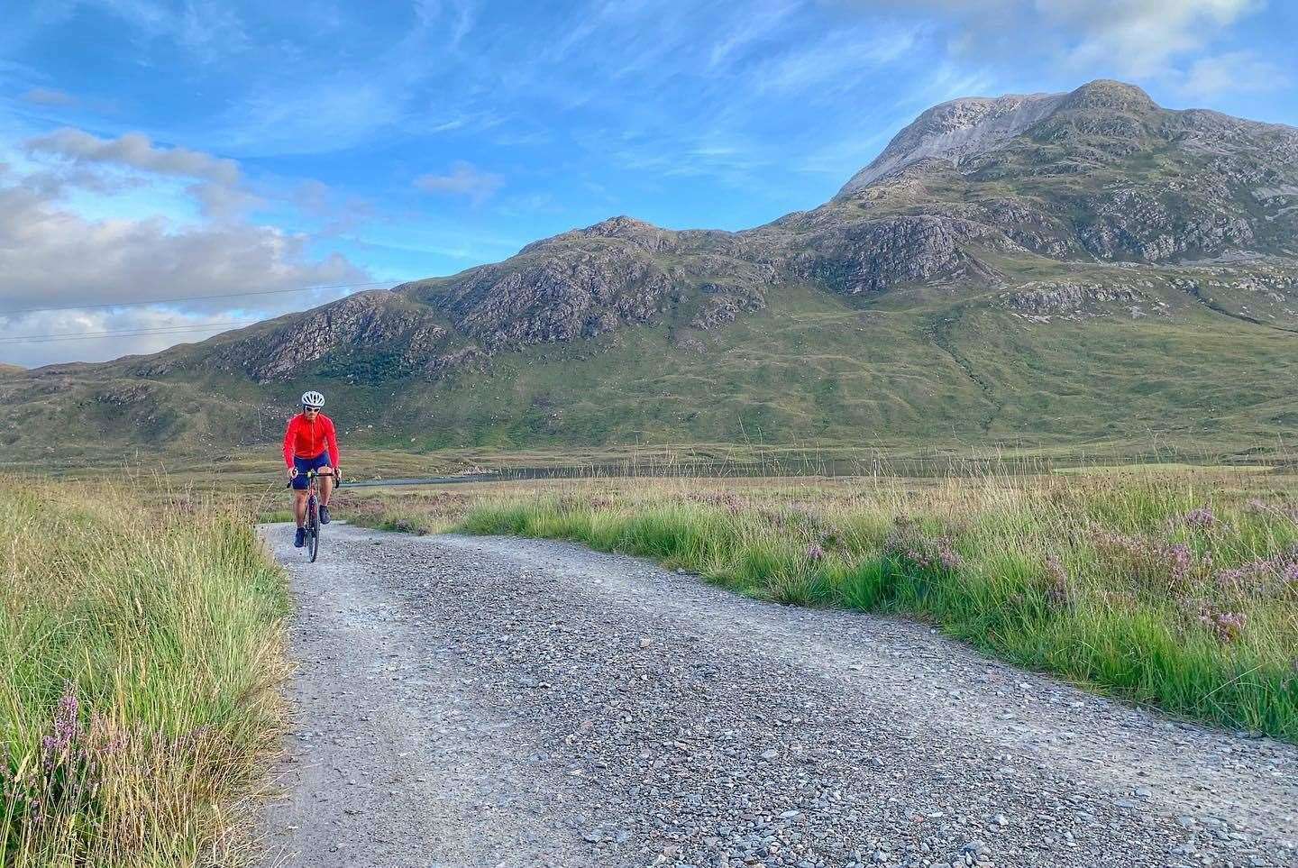 Mr Campbell running on the 30th day of his challenge at Beinn Alligin – Tom na Gruagaich and Spidean Coire nan Clach, where he completed six Munros.